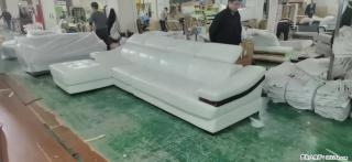 【大厂仿真皮沙发】实木框架，高回弹海绵45密度。全新包装，质量非常好，3.6米右贵妃 - 福州28生活网 fz.28life.com